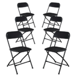 6pcs Injection Molding Classic Garden Plastic Folding Chair Black - Image 15