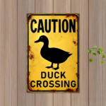 CIFbuy Vintage | Caution Duck Silhouette Metal Warning Sign 8x12 Inch 2D Flat Iron Wall Decor Yellow Retro Art Pre-Drilled Mounting Hol TikTok, TikTok, Hol Self-pickup Logiopics - Image 8