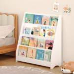 4-Tier Kids Bookshelf,Book Display Shelve Bookcase for Bedroom,Playroom,White (Shipment from Walmart) - Image 6