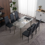 4pcs Elegant Assembled Stripping Texture High Backrest Dining Chairs Black Replace encoding 13028198-18410366 - Image 85