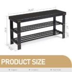 3-Tier Seamless Top Bamboo Shoe Rack - Image 7