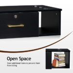 15cm E0 particleboard with hemp surface, two draws and three holes with lock, salon cabinet, black - Image 5