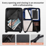 Non-TSA customs lock four-in-one PP trolley suitcase, available in 16in, 20in, 24in, and 28in sizes, in pink - Image 22