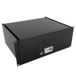 19" 4U Steel Plate DJ Drawer Equipment Cabinet with Keys Black - Image 16