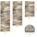Three-piece kitchen rug set, non-slip and washable, abstract pattern kitchen hallway rug, soft and comfortable, suitable for sinks, floors, entrances, hallways and bathrooms. - Image 5