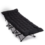 Same Code 17997929 Folding Camping Cot Bed with Soft Pad, Portable Outdoor Cot, Adults Sleeping Bed for Home Office Nap Beach Travel, Black - Image 11