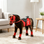 Kids Ride on Horse Toy Age 3-8 – Press to Neigh, Equipped with Saddle & Stirrups - Image 7