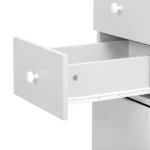 White MDF Folding Nail Desk with 2 Drawers, Cabinet Door & Storage Shelf - Image 9