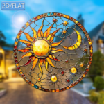 CIFbuy Acrylic Sun Moon Window Clings Hanging Ornament Colorful Light Catcher for Home Garden Decor (TikTok, temu pick-up service) - Image 4