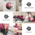 Three-piece kitchen rug set, non-slip and washable, abstract pattern kitchen hallway rug, soft and comfortable, suitable for sinks, floors, entrances, hallways and bathrooms. - Image 3