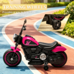 Pink 6V Kids Electric Motorcycle – with Safety Training Wheels, Single-Button Start for Young Riders - Image 7