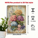 CIFbuy Vintage Metal Iron Sign Vibrant Hydrangea Bouquet With Golden Accents, Rustic Farmhouse Wall Decor, Romantic Floral Home Art TikTok, TikTok, t Self-pickup Logiopics - Image 2