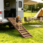 Brown Portable Dog Ramp – Foldable Stairs for Medium Small Dogs to Get on Car Truck SUV - Image 5