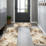 Three-piece kitchen rug set, non-slip and washable, abstract pattern kitchen hallway rug, soft and comfortable, suitable for sinks, floors, entrances, hallways and bathrooms. - Image 12