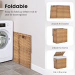 110L Laundry Hamper with Lid, Laundry Basket with Removable Liner for Bathroom Bedroom (Shipment from Walmart) - Image 4