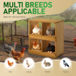 Nesting Boxes for Chickens, Wooden Chicken Nesting Box, Laying Eggs Nest Box for Chickens Hens Ducks, Yellow, 4 Compartments - Image 7
