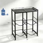 Vertical Stackable Water Jug Stand Holds Four 18.9L 5 Gallon Bottles, Multi-Functional Metal Water Bottle Organizer with Anti-Fall Top Shelf for Coffee Maker Kettle Storage - Image 4