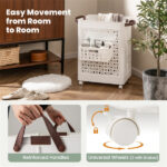20 Gallon Foldable Laundry Hamper with Mini Hanging Basket, PP Hollow Design with Wheels - Image 7