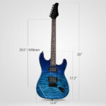 39in Electric Guitar H-H Pickups Trans Blue suit for Heavier Rock - Image 9