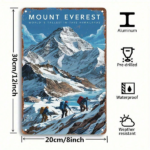 CIFbuy Vintage Mount Everest Metal Wall Art 8x12 Inch Retro Himalayan Trekking Map Poster With Climbers Durable Iron Sign For Home Offi TikTok, TikTok, Self-pickup Logiopics - Image 5