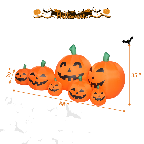 Replace 39662619 7ft Classic 7pcs LED String Lights 7pcs Pumpkin Inflatable Halloween Decoration