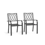 Chair 2 - Heavy-Duty Metal Chair 350LB Capacity, Ergonomic Breathable Patio Chair - 30 Min Assembly, All-Weather Metal Frame for Indoor Outdoor Use, Picnic, BBQ, Party & Camping