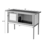 36" Single Deck Waterproof Wooden Chicken Coop Hen House Pet Animal Poultry Cage Rabbit Hutch Gray - Image 14