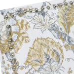 Accent Chair, Floral Armchair, Nailhead Trim, Gold and Grey Decor, Solid Wood Legs, Farmhouse Furniture, Upholstered Slipper Chair, Side Chair, Traditional Print, Wayfair Living Room. - Image 3
