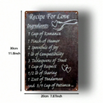 CIFbuy Vintage Recipe For Love Metal Wall Sign, 2D Flat Retro Iron Tin Wall Art 8x12 Inch, Funny Marriage Recipe Chart Decor Sign, Humo TikTok, TikTok, Humo Self-pickup Logiopics - Image 2