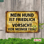 CIFbuy Retro German Slogan Metal Sign My Dog Is" Friendly Beware Of Owner Humorous Warning, Iron Tin Sign 2D Flat Decor 7.87x11.81 Dog Is FrieikTok, Dog Is FrieikTok, t Self-pickup Logiopics - Image 8