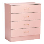 Nail polish powder textured surface, particleboard with melamine veneer, 66*33*73mm, four-drawer cabinet, faux rose gold handles - Image 2
