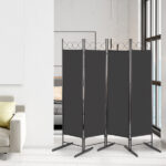 5.74FT 4-Fold Top With Shape 160g Polyester Cloth Plastic Feet Carbon Steel Frame Foldable Screen Black - Image 8