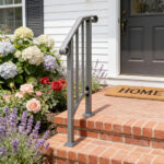Handrails for Outdoor Steps, Iron Handrail Fits 1 Step, Transitional Handrail with Installation Kit, Silver - Image 11