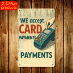 CIFbuy 1pc Card Payment Themed Metal Wall Sign, 2D" Flat Unframed Illustration Plaque, Weatherproof Rustproof UV Resistant, Plaque, Weatherproof Rustproof UV Resistant, 7.87*11.81 I Sign, 2D FikTok, Sign, 2D FikTok, t Self-pickup Logiopics - Image 4