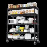 Heavy Duty Storage Shelves 55.12" W Wire Shelving Unit with Wheels 3200LBS NSF Metal Shelves for Storage Adjustable Garage Storage Rack Pantry Shelf Commercial Shelving, 75.59" H X 55.12''W X 23.62 - Image 12