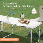 180 x 60 x 70cm Aluminum Alloy Folding Table White - Image 8