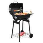 Charcoal Grills Outdoor BBQ Grill, Barrel Charcoal Grill with Side Table and Wheels, for Outdoor Backyard Camping Picnics Patio and Parties - Image 8