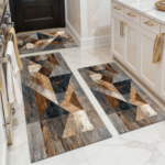 Three-piece kitchen rug set, non-slip and washable, abstract pattern kitchen hallway rug, soft and comfortable, suitable for sinks, floors, entrances, hallways and bathrooms. - Image 19