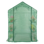 143x143x195cm Black Iron Pipe Steeple With 8 Pieces Grid Flower Stand With Zipper Rolling Door PE Cloth Greenhouse SAME AS 54690859 - Image 7