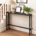 Same Code 73481563 39.4" Narrow Console Sofa Table with Power Outlets and USB Ports, Skinny Couch Table with Metal Frame and Charge Station with 4.9ft Extension Cord, Black - Image 11