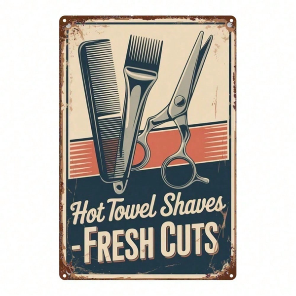 CIFbuy Vintage Barber Shop Metal Sign 8x12 Inch Retro Wall Art Classic Tools Poster Man Cave Bathroom Decor Unique Gift For Home TikTok, TikTok, Self-pickup Logiopics