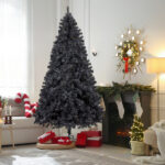 7.5 FT Pre-lit Artificial Christmas Tree, Hinged Xmas Pine Tree with 1350 Branch Tips, 400 Lights and Remote Control for Holiday Party Office Home, Black - Image 5
