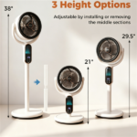 Adjustable Height Standing Fan with Remote Control, 8 Speed Quiet Floor Fan LED Touch Panel 12H Timer Oscillating Pedestal Fan for Home Bedroom Office - Image 5