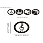 CIFbuy Vintage Music Themed 4 Piece Wall Art Decor Set Elegant Black iron Frame Gift for Music Lovers (TikTok, temu pick-up service)