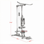 Black Lat Pull down Machine with Adjustable Seat And Flip-Up Footplate High/Low Pulley Home Gym Equipment - Image 3