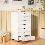 7-Drawer Portable Storage Cabinet on Wheels for Office, Bedroom & Home Organization, White (Shipment from Walmart)