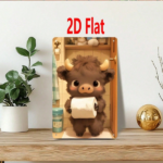 CIFbuy 1pc Cute Cartoon Calf Holding Toilet Paper Metal" Sign, Weatherproof Rustproof UV Resistant Durable 2D Flat Unframed Decor, Resistant Durable 2D Flat Unframed Decor, 7.87x Paper MeikTok, Paper MeikTok, t Self-pickup Logiopics - Image 7