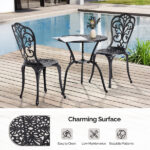 3 PCS Outdoor Bistro Set, All-Weather Cast Aluminum Butterfly Bistro Table and Chairs Set of 2, Patio Bistro Set for Backyard, Garden, Balcony Black - Image 7