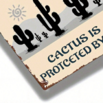 CIFbuy Vintage Metal Sign Warning Property Protected By Cactus" Rustproof Weatherproof Iron Wall Art, Wall Art, 2D Flat Unframed Home Decor ProtectedikTok, ProtectedikTok, t Self-pickup Logiopics - Image 5