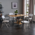 Same Code 71155989 6pcs Elegant Foldable Iron & PVC Chairs for Convention & Exhibition White - Image 53